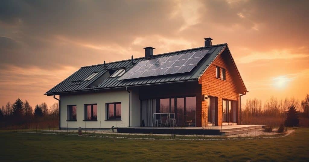 maison autonome avec panneaux solaires