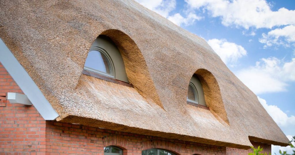 Een woning met rieten zadeldak met twee dakkapellen: een interessante twist op een eenvoudige klassieke constructie.